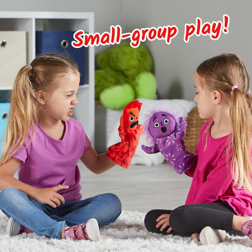 hand2mind Feelings Family Hand Puppets, Emotions Toys, Dramatic Play Therapy Toys for Counselors, Social Emotional