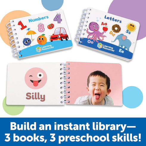 Learning Resources Skill Builders! Preschool Flipbooks - 3 Pieces, Ages 3+, ABC and Numbers for Toddlers