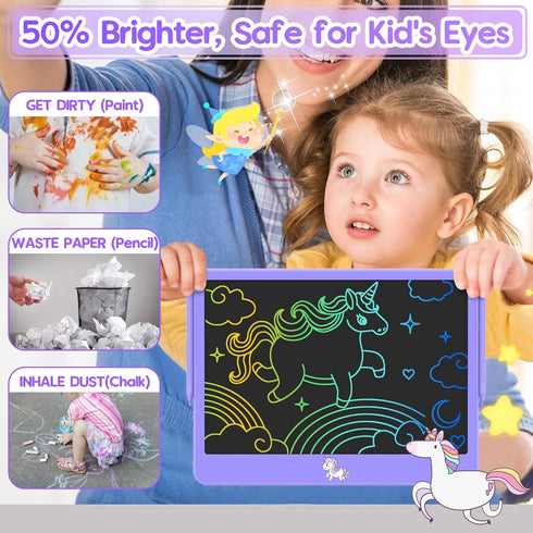 LCD Writing Tablet for Kids 12 Inch, Unicorn Doodle Board for Toddlers, Travel Essentials, Gift
