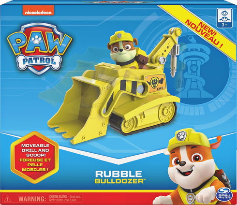 Paw Patrol Rubble’s Bulldozer Vehicle with Collectible Figure - For Kids Aged 3 and Up