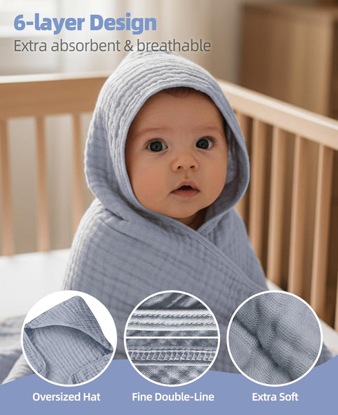 TRYISDICDVC 3-Pack 100% Hooded Baby Towels for Newborn Cotton Soft Babies Blanket Toddler and Kids Bath Towel Baby