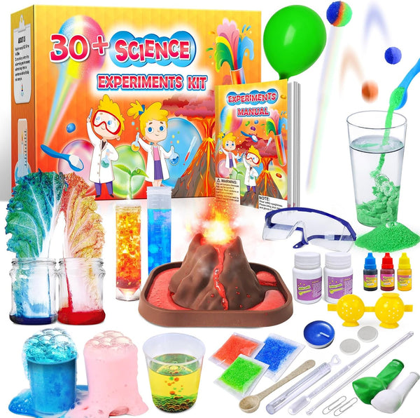 UNGLINGA 30+ Experiments Science Kits for Kids, Educational STEM Project Activities, Chemistry Set, Volcano Eruption