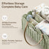 HBlife Large Baby Diaper Caddy, Paper Rope Scalloped Storage Baskets Nursery Bin with Removable Divider, Portable Car