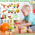 Bravmate Toddler Tool Set with Portable Tool Box & DIY Stickers, Wooden Kids Tool Sets for Boys Girls Age 2-4