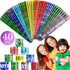 Blulu 40 Pcs Video Game Slap Bracelets, Pixelated Party Wristbands, Snap Bracelets for Kids, Gamer Birthday Party