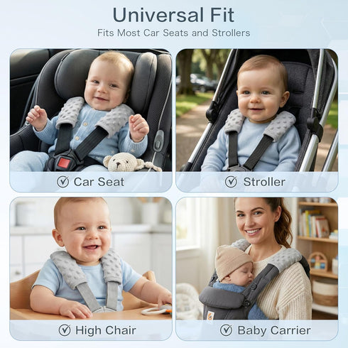 Pro Goleem Car Seat Strap Covers for Babies Unisex Soft Car Seat Strap Shoulder Pads for All Car Seats, Stroller