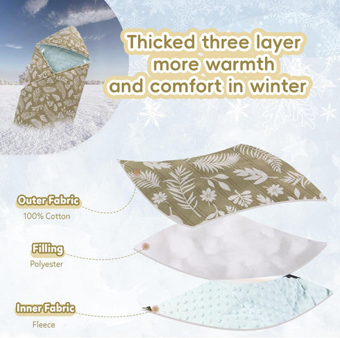 amo nenes 3.5 35.4"x35.4" Winter Car Seat Blanket for Babies, TOG Warm Minky Dot Carseat Swaddle Blankets for Infants