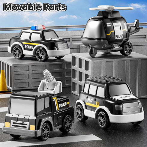 3 4 5 6 Set 3 1 3-9, JUKUDAHU Police Truck Toy for Years Old Boys - Carrier Vehicle Toy with Small Cars and Helicopter