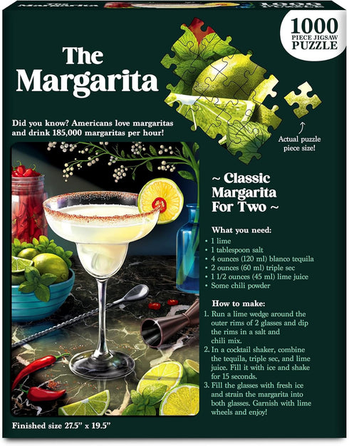 1000 27.5" 19.5" Piece Jigsaw Puzzle - The Margarita, Puzzle for Adults, Relaxing Activity, Family Game Night, Cocktail