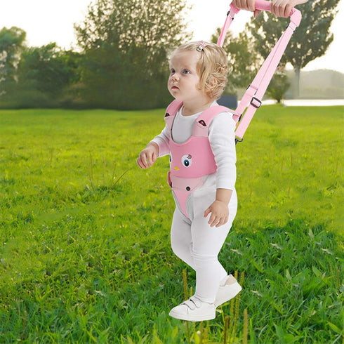 IULONEE Baby Walker, Handheld Toddler Walking Harness Helper, Adjustable Protective Belt for 7-24 Month Child (Pink)