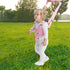 IULONEE Baby Walker, Handheld Toddler Walking Harness Helper, Adjustable Protective Belt for 7-24 Month Child (Pink)
