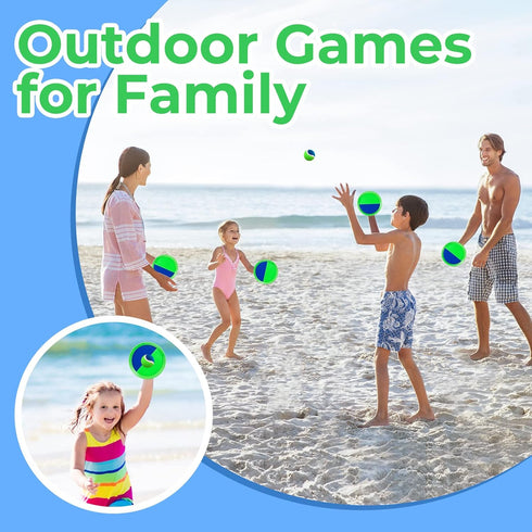Kids Toys - Outdoor Games for Kids, Toss and Catch Ball Set with 6 Paddles & 3 Balls, Birthday Gifts