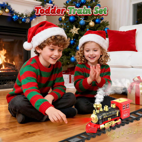 3 4 5 6 7+ Hot Bee Train Toys Train Steam Locomotive Engine Toy, Smoke, Lights & Sounds, for Year Old Kids