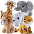 Set 5 3-5+ PREXTEX Safari Friends Stuffed Animal Gift - Small Plush (Giraffe, Tiger, Lion, Polar Bear, Elephant) Zoo