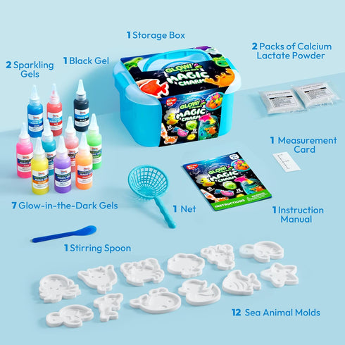 10 Gels(7 12 Klever Kits Glow-in-The-Dark Water Gel Kit, Magic Fairy Water Pets Toy Kit with Glow-in-The-Dark Gels)