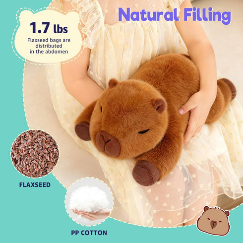 15 inch Onsoyours Original Capybara Microwavable Stuffed Animal, Heatable Capybara Plush for Warmth & Comfort - Soft