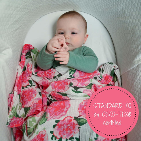 100% 47 47 Inches 3 Pack) LollyBanks Muslin Swaddle Blankets, Cotton Baby Swaddle Blanket for Girls, Soft and Large x
