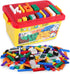 burgkidz Building Bricks, 568 Pieces Classic Building Blocks with Wheels, Door, Window, Storage Box, STEM Educational