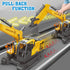 Dwi Dowellin Toys for 3 Year Old Boys, Excavator Toys with 6 Metal Racing Cars and 2 Engineering Vehicles, Foldable