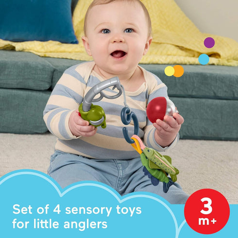 Set, 4-Piece 3+ Fisher-Price Baby Toys Mini Me Moments Reel Fun Fishing Sensory Activities for Newborn Developmental