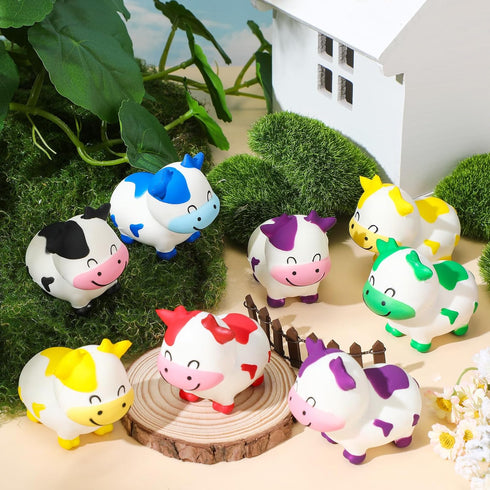 24 Wettarn Pcs Cows Party Favors Cows Foam Stress Toy Fidget Toy Bulk Cute Farm Animal Party Favors Gift Supplies