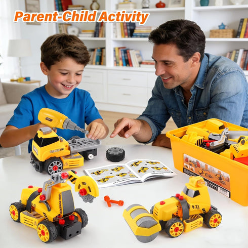 FLY2SKY 3 4 5 6 7 8 9 3 Set 6-8 Take Apart Toys for Year Old Boys in Construction Toy with Electric Drill Take Apart