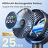 4000mAh 25H 360 4 Portable Stroller Fan, Rechargeable Clip on Baby Fan Battery Life, Head Detachable Rotate Mini Fans