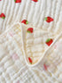 Brnabiou 6-Layer 100% 41"x41" Ultra Soft Muslin Cotton Baby Blanket Breathable Lightweight Strawberry Swaddle Blankets