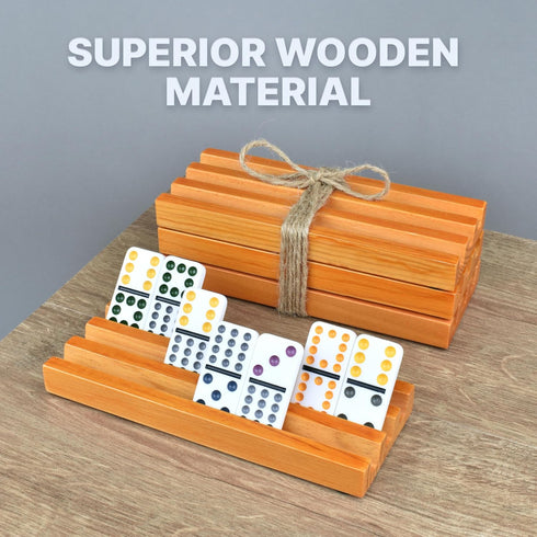 Set 4 Queensell Domino Holders for Mexican Train - Domino Trays of - Mexican Train Accessories - Domino Racks from