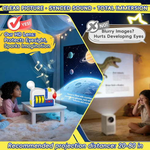 32 4 Story Projector for Kids, Educational Story Dream Machine with Stories & Science Cartridges, Audio Books