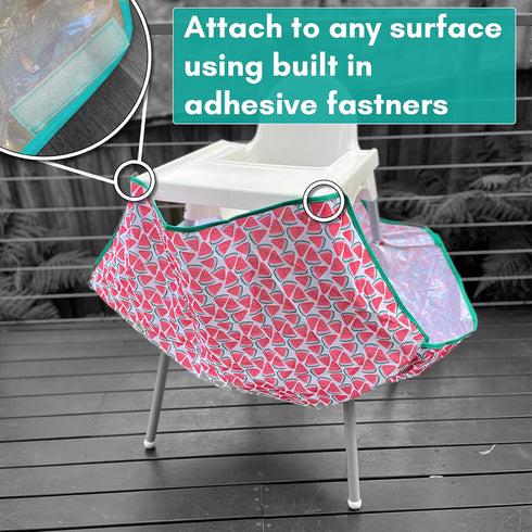 Mumma's High Chair Food Catcher for Babies & Toddlers, Wipeable & Washable | Little Helpers (Rainbows)