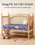 52x28Standard 4 Pack Crib Sheets Girl, Toddler Bed Sheets Fitted for Crib and Toddler Mattresses, Soft Breathable