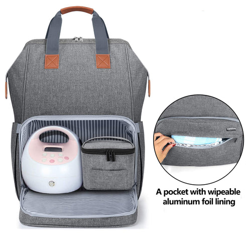 Backpack 2 LUXJA Breast Pump Bag with Compartments for Cooler Bag and Laptop, Breast Pump with Options for Wearing