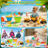 35PCS 3 Bucket,3 2 3-10 Beach Toys for Kids Sand Toys with Collapsible Dump Truck,Beach Shovel,Sand Castle Building