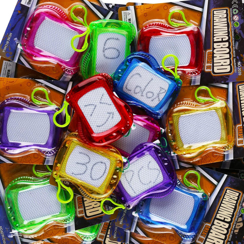 30 Pack Kid(6 Mini Magnetic Drawing Board for Colors), Keychain Clip Doodle sketch Writing Pad Goody Bag Filler, Toy