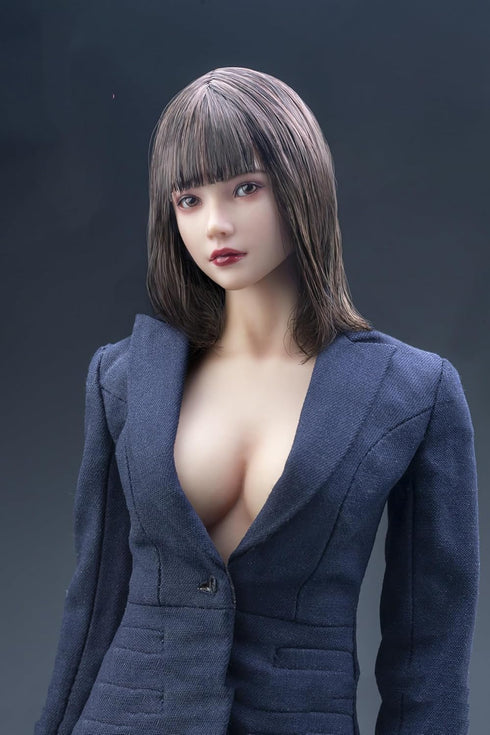 1/6 Scale Female Head Sculpt, Beauty Girl Planted Hair Carving for 12inch PH TBL JO Action Figure Body Collection