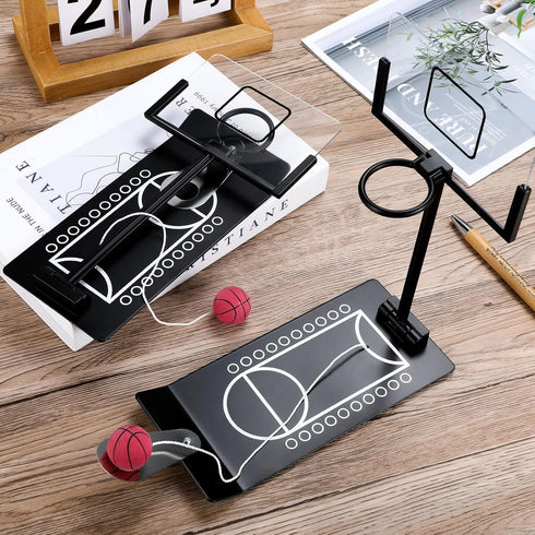 Deekin 2 Pcs Mini Basketball Hoop, Desktop Basketball Game Metal Tabletop Toy for Office Kid Adult Fun