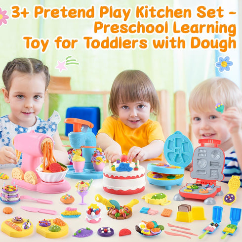 5-in-1 Sets 3+ Set 24 Set Color Dough for Kids Ages DIY Food Maker Toys with Dough, Arts and Crafts Kit for Pretend