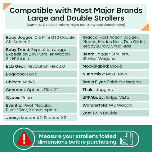47" 24" 15" reperkid Large Stroller Bag for Airplane Travel, Black & Green, H x W x D, Fits Most Large, Single, Double