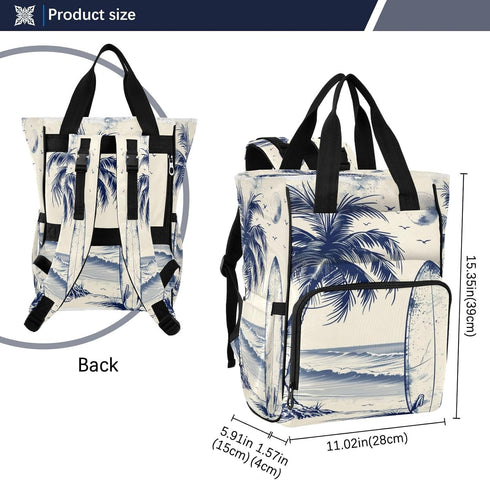 YANENDIE Backpack, Backpack Backpack Beach Surfboard Diaper Bag Unisex Travel Baby Diaper Bags with Stroller Straps