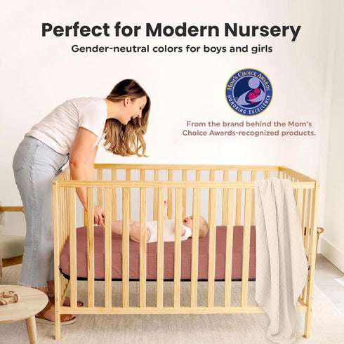 100% (Set 2) (28 52 Inches) Organic Cotton Muslin Crib Sheets of Soft & Breathable Fitted Sheets for Boys and Girls