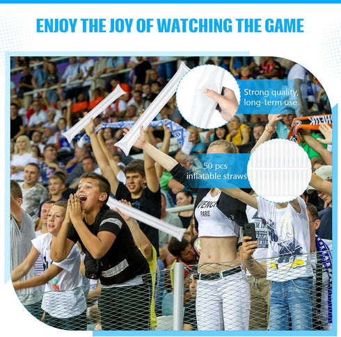 ZCYSRLQIN 50 Pcs Thunder Sticks Thicken Sporting Cheerleading Team Sticks Cheering Sticks Plastic Clapper Inflatable
