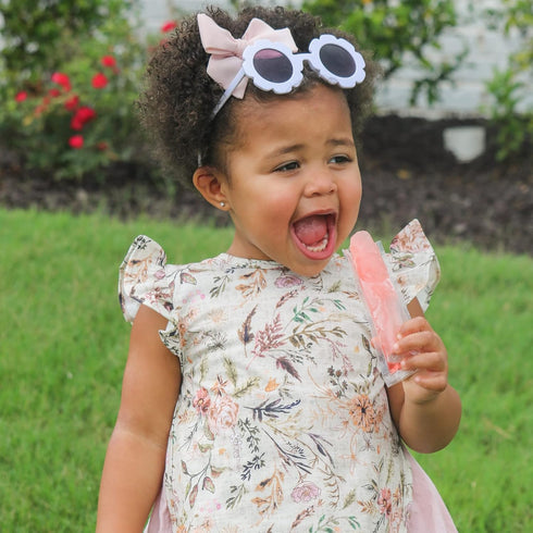 6m-3T BapronBaby Flutter Delilah Floral Bapron - No Neck Tie Safer Bib for Baby & Toddler - Soft Waterproof Stain