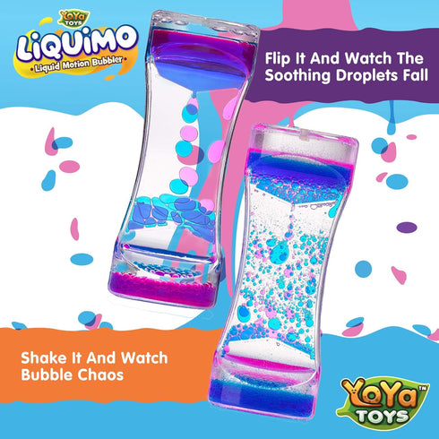 YoYa Toys Liquimo - Liquid Motion Bubbler, 3 Pack Sensory Fidget Desk Toy for Kids & Adults