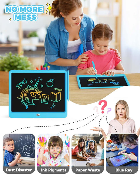 KOKODI 15 Inch LCD Writing Tablet with Anti-Lost Stylus, Erasable Doodle Board for Kids, Colorful Toddler Drawing Pad,