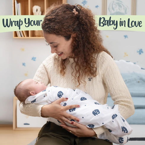 Baby Sparrow 3-Pack 47x47 BabySparrow Muslin Swaddle Blankets Large Cotton Baby Swaddles for Newborns, Soft Breathable