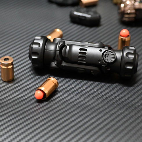 Generic (Black-Stye1) Metal EDC Fidget Gun for Adults - Silent Stress Relief Toy with Bullet Launcher & Tactile Slider