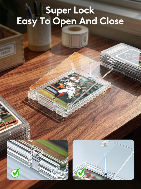 50ct 35pt Magnetic Card Holders for Trading Cards, Hard Cards Sleeves Case, U-V Protection& Waterproof Hard Plastic
