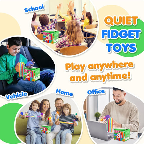 26 Pack Fidget Sensory Toys for Kids: Quiet Squishy Fidgets for Classroom Students Prizes- Textured Soft Fidget Rings