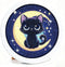 Gemozaic Cat Diamond Art Kits for Kids with Round Frame, Black Cat
